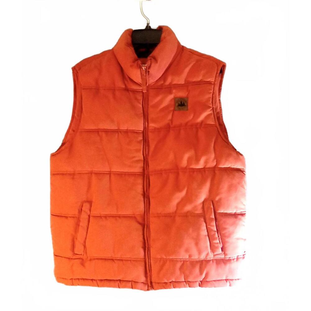 Field And Stream Vest Mens Size Medium Rust Color Quilted Puffer Zip Pockets